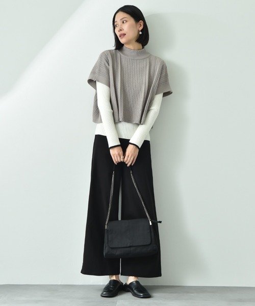 INTERPLANET（インタープラネット）の「細ケーブルＴＯＰＳ＋ニットワンピースＳＥＴ（ワンピース・レディース・グレイッシュベージュ/ブラック/ブラック系その他/ブルー・FREE）」の20枚目の写真