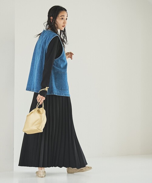 coen(コーエン)の「デニムリボンベスト(ベスト・レディース・コバルトブルー/ダークグレー・FREE)」の3枚目の写真