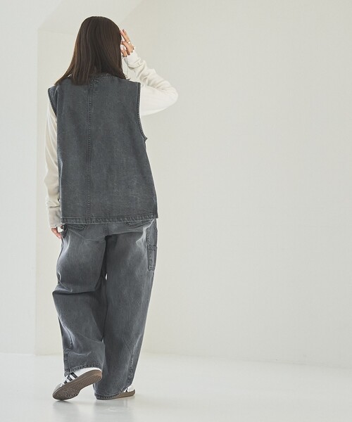 coen(コーエン)の「デニムリボンベスト(ベスト・レディース・コバルトブルー/ダークグレー・FREE)」の15枚目の写真