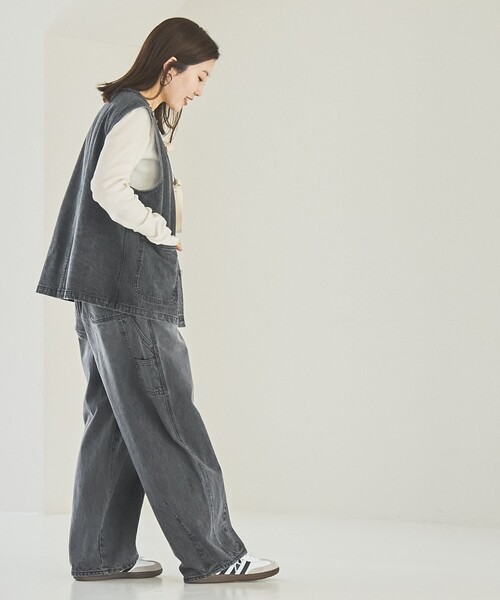 coen(コーエン)の「デニムリボンベスト(ベスト・レディース・コバルトブルー/ダークグレー・FREE)」の16枚目の写真