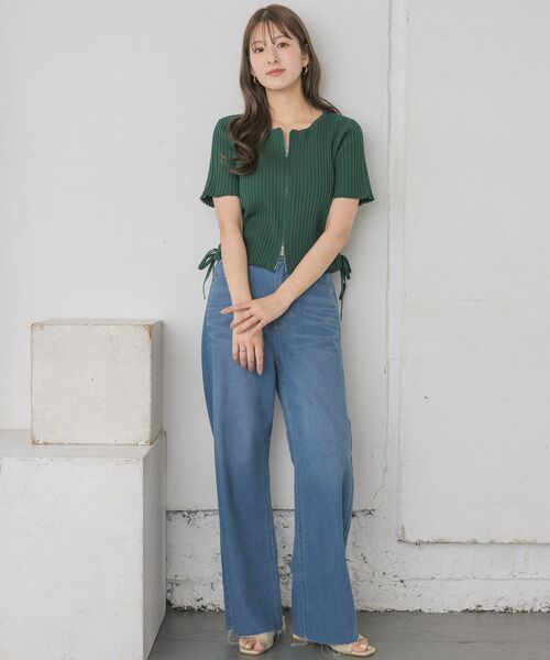 RETRO GIRL（レトロガール）の「裾ドロストZIPカーデ（カーディガン/ボレロ・レディース・ブラック/オレンジ/グリーン/ブラック系その他3/ナチュラル・FREE）」の19枚目の写真