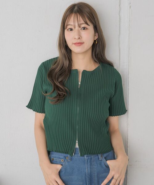 RETRO GIRL（レトロガール）の「裾ドロストZIPカーデ（カーディガン/ボレロ・レディース・ブラック/オレンジ/グリーン/ブラック系その他3/ナチュラル・FREE）」の15枚目の写真