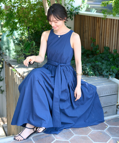 【一部店舗限定】コットンローンノースリーブリボンワンピース（ワンピース）｜Rouge vif（ルージュヴィフ）