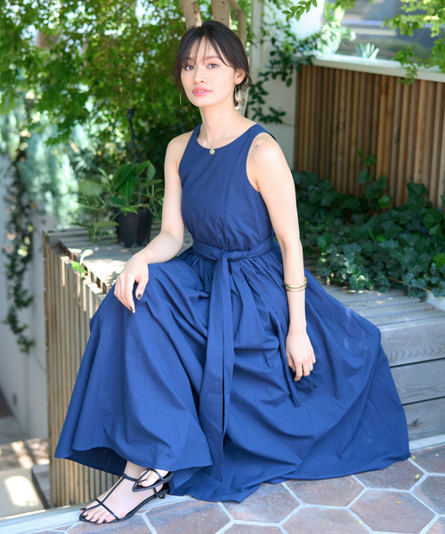 【一部店舗限定】コットンローンノースリーブリボンワンピース（ワンピース）｜Rouge vif（ルージュヴィフ）