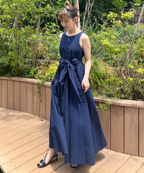 【一部店舗限定】コットンローンノースリーブリボンワンピース（ワンピース）｜Rouge vif（ルージュヴィフ）