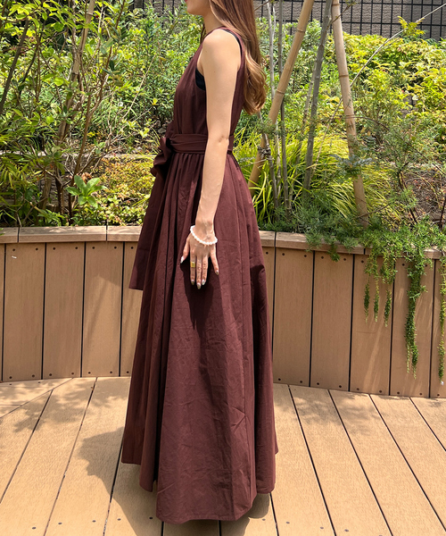 【一部店舗限定】コットンローンノースリーブリボンワンピース（ワンピース）｜Rouge vif（ルージュヴィフ）