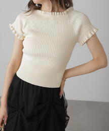 FREE'S MART | ◇2WAYオフショルフリルリブ半袖ニット(ニット/セーター)