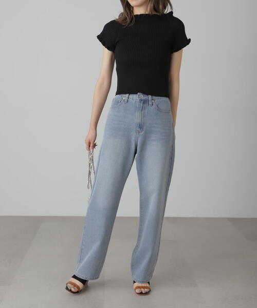 FREE'S MART（フリーズマート）の「◇2WAYオフショルフリルリブ半袖ニット（ニット/セーター・レディース・ブラック/ホワイト/レッド/グレー/パープル・FREE）」の11枚目の写真