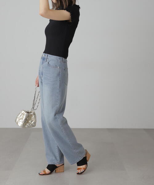 FREE'S MART（フリーズマート）の「◇2WAYオフショルフリルリブ半袖ニット（ニット/セーター・レディース・ブラック/ホワイト/レッド/グレー/パープル・FREE）」の12枚目の写真