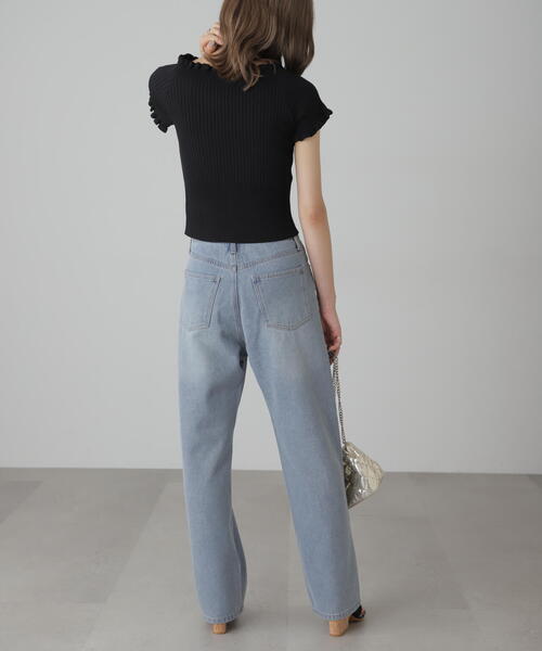 FREE'S MART（フリーズマート）の「◇2WAYオフショルフリルリブ半袖ニット（ニット/セーター・レディース・ブラック/ホワイト/レッド/グレー/パープル・FREE）」の13枚目の写真