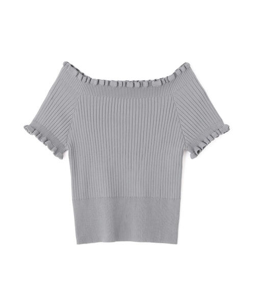 FREE'S MART（フリーズマート）の「◇2WAYオフショルフリルリブ半袖ニット（ニット/セーター・レディース・ブラック/ホワイト/レッド/グレー/パープル・FREE）」の15枚目の写真