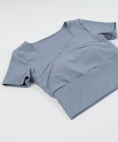 SEA DRESS(シードレス)の「ラインデザイン半袖ヨガウェアセットアップ(Tシャツ/カットソー・レディース・ブルー系その他/グリーン系その他/ブラック/ピンク系その他・S/M/L)」の8枚目の写真