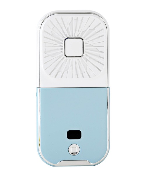 Cinderella（シンデレラ）の「ハンディファン 扇風機 持ち運び 首掛け扇風機 卓上扇風機 小型扇風機 折りたたみ式 コンパクト ミニ扇風機 モバイルバッテリー スマホスタンド 薄型 薄い 軽い 充電式 Type-C USB シンプル 夏 長持ち かわいい おしゃれ（生活家電・レディース・ホワイト/ピンク/ブラック×ホワイト/ホワイト×ブルー・FREE）」の2枚目の写真