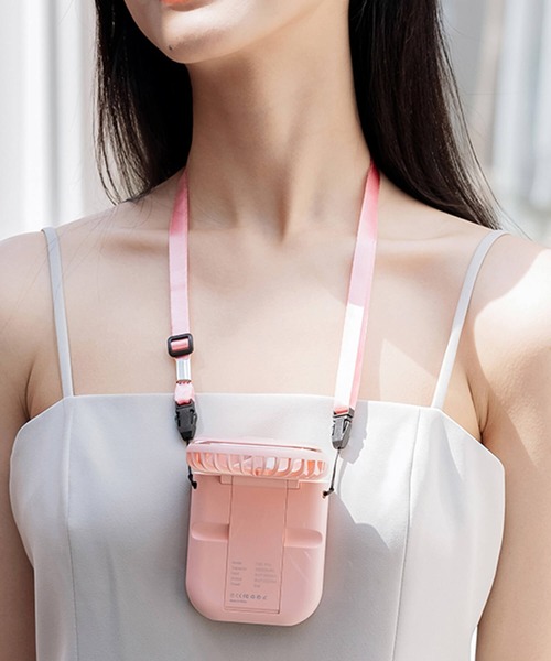 Cinderella（シンデレラ）の「ハンディファン 扇風機 持ち運び 首掛け扇風機 卓上扇風機 小型扇風機 折りたたみ式 コンパクト ミニ扇風機 モバイルバッテリー スマホスタンド 薄型 薄い 軽い 充電式 Type-C USB シンプル 夏 長持ち かわいい おしゃれ（生活家電・レディース・ホワイト/ピンク/ブラック×ホワイト/ホワイト×ブルー・FREE）」の12枚目の写真