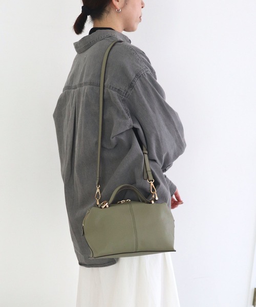 MIAN (ミアン)の「2wayボックスボストンバッグ(ボストンバッグ・レディース・ベージュ/ブラウン/ブラック/セージグリーン・FREE)」の22枚目の写真