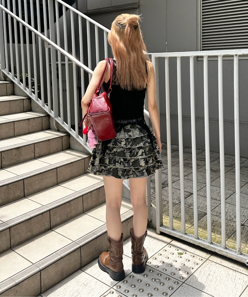 sedacle girl（セダクルガール）の「ガーターデザインレースタンクトップ（タンクトップ・レディース・オフホワイト/ブラック/パープル・MEDIUM/SMALL）」の10枚目の写真