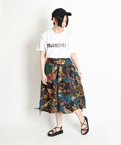 MARAI（マーライ）の「サイドリボン ワイドクロップドパンツ イージーパンツ（その他パンツ・レディース・レッド/グリーン/ベージュ/ネイビー/ブラック/ホワイト×ブラック/ブラック×レッド・FREE）」の16枚目の写真