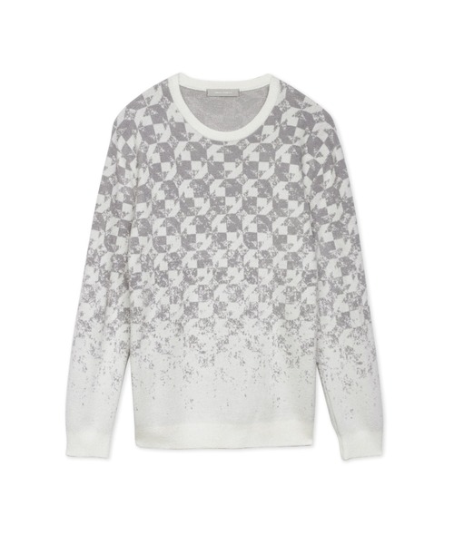 HIGH STREET（ハイストリート）の「HIGH STREET∴グラデーションキカ柄モールクルーネックニット（ニット/セーター・メンズ・ブラック/グレー・LL/L/M）」の17枚目の写真