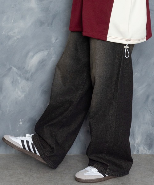 Starting Over（スターティングオーバー）の「vintage like over dye loose fit denim pants/ヴィンテージ ライク オーバーダイ ルーズフィット デニムパンツ（デニムパンツ・メンズ・ブルー系その他/ブラック系その他2/ブルー系その他2/ブラック系その他・M/L/XL）」の2枚目の写真