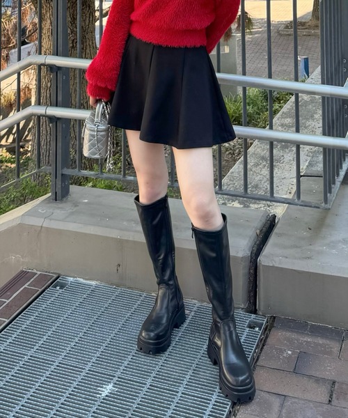 clear（クリア）の「【低身長サイズ有】インパン付き八枚ハギミニスカート [ショート丈 着回し万能 脚長]≪2024AW新作≫（スカート・レディース・ブラック/グレー/ブラック系その他/グレー系その他・S/M/XS）」の7枚目の写真