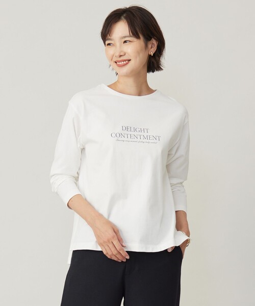 J.PRESS（ジェイプレス）の「ロゴ ロングスリーブ Tシャツ（Tシャツ/カットソー・レディース・ライトグレー系/サックスブルー系/ライトグリーン系/ホワイト系・T13/T15）」の2枚目の写真