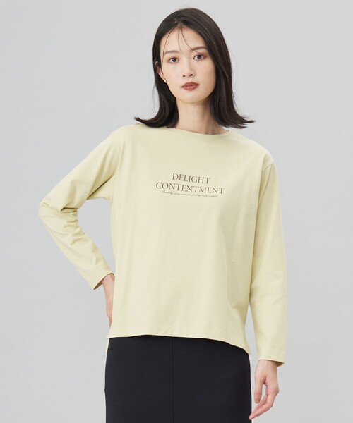 J.PRESS（ジェイプレス）の「ロゴ ロングスリーブ Tシャツ（Tシャツ/カットソー・レディース・ライトグレー系/サックスブルー系/ライトグリーン系/ホワイト系・T13/T15）」の3枚目の写真