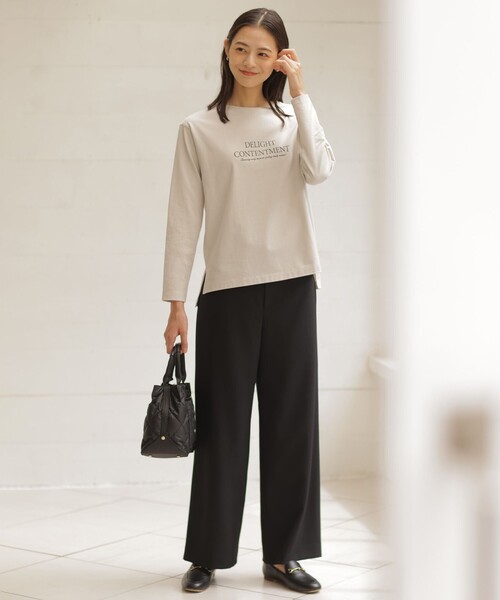 J.PRESS（ジェイプレス）の「ロゴ ロングスリーブ Tシャツ（Tシャツ/カットソー・レディース・ライトグレー系/サックスブルー系/ライトグリーン系/ホワイト系・T13/T15）」の5枚目の写真