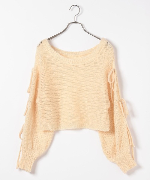 セール】リボンメッシュラメニット 145360（ニット/セーター