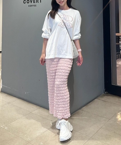 rienda（リエンダ）の「【WEB限定】WRRロングスリーブTシャツ（Tシャツ/カットソー・レディース・ホワイト/ブラック/ピンク系その他・FREE）」の11枚目の写真