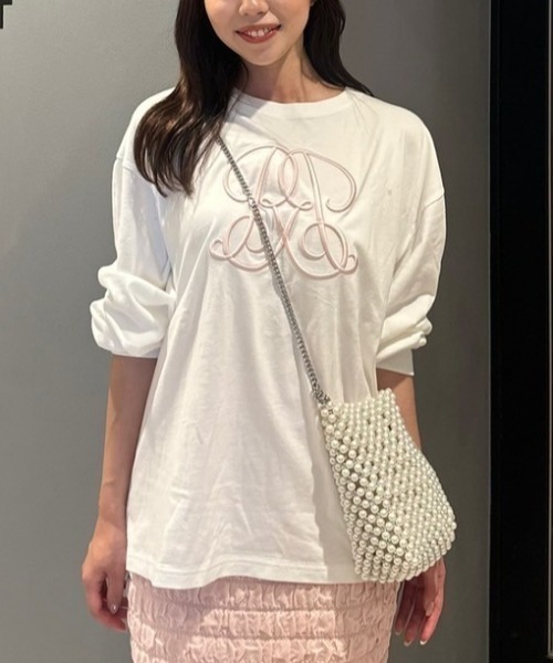 rienda（リエンダ）の「【WEB限定】WRRロングスリーブTシャツ（Tシャツ/カットソー・レディース・ホワイト/ブラック/ピンク系その他・FREE）」の12枚目の写真