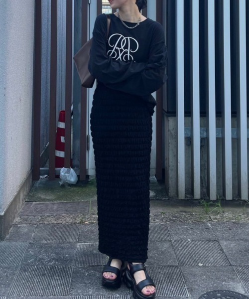 rienda（リエンダ）の「【WEB限定】WRRロングスリーブTシャツ（Tシャツ/カットソー・レディース・ホワイト/ブラック/ピンク系その他・FREE）」の6枚目の写真