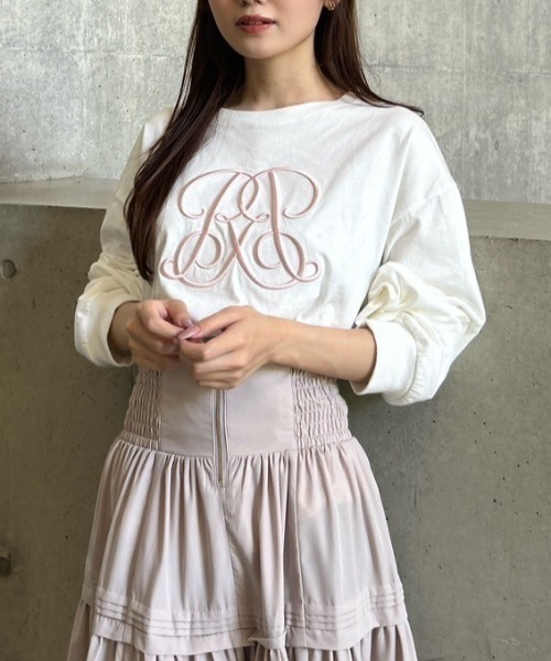 rienda（リエンダ）の「【WEB限定】WRRロングスリーブTシャツ（Tシャツ/カットソー・レディース・ホワイト/ブラック/ピンク系その他・FREE）」の7枚目の写真