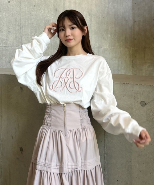 rienda（リエンダ）の「【WEB限定】WRRロングスリーブTシャツ（Tシャツ/カットソー・レディース・ホワイト/ブラック/ピンク系その他・FREE）」の8枚目の写真