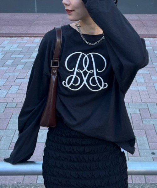 rienda（リエンダ）の「【WEB限定】WRRロングスリーブTシャツ（Tシャツ/カットソー・レディース・ホワイト/ブラック/ピンク系その他・FREE）」の16枚目の写真