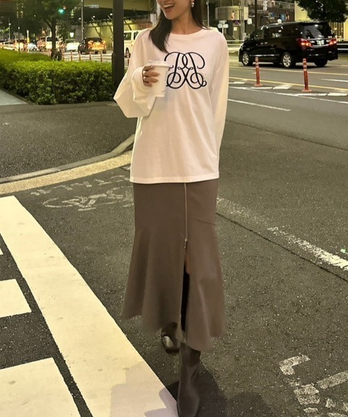 rienda（リエンダ）の「【WEB限定】WRRロングスリーブTシャツ（Tシャツ/カットソー・レディース・ホワイト/ブラック/ピンク系その他・FREE）」の14枚目の写真