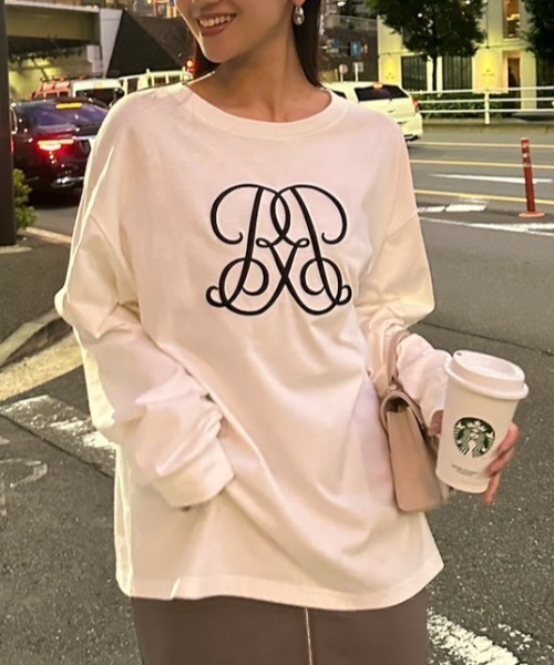 rienda（リエンダ）の「【WEB限定】WRRロングスリーブTシャツ（Tシャツ/カットソー・レディース・ホワイト/ブラック/ピンク系その他・FREE）」の15枚目の写真