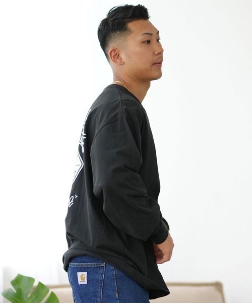 DC（ディーシー）の「DC/ディーシー ロンT/長袖Tシャツ ロングスリーブ ルーズシルエット バックプリント ビックシルエット DLT244077（Tシャツ/カットソー・メンズ・ブラック/ホワイト・L/XL/M）」の14枚目の写真