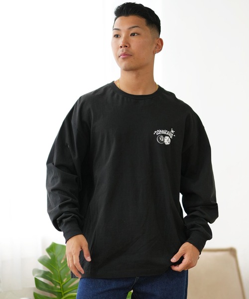 DC（ディーシー）の「DC/ディーシー ロンT/長袖Tシャツ ロングスリーブ ルーズシルエット バックプリント ビックシルエット DLT244077（Tシャツ/カットソー・メンズ・ブラック/ホワイト・L/XL/M）」の11枚目の写真