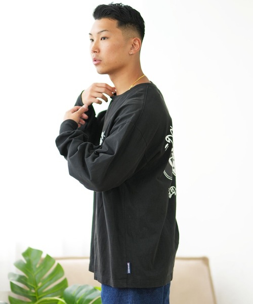 DC（ディーシー）の「DC/ディーシー ロンT/長袖Tシャツ ロングスリーブ ルーズシルエット バックプリント ビックシルエット DLT244077（Tシャツ/カットソー・メンズ・ブラック/ホワイト・L/XL/M）」の12枚目の写真