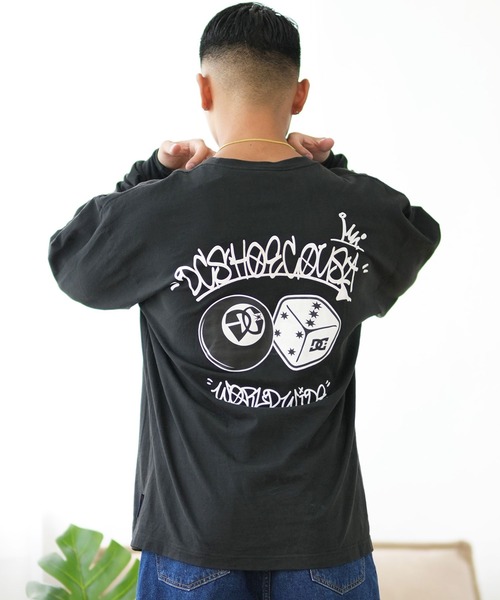 DC（ディーシー）の「DC/ディーシー ロンT/長袖Tシャツ ロングスリーブ ルーズシルエット バックプリント ビックシルエット DLT244077（Tシャツ/カットソー・メンズ・ブラック/ホワイト・L/XL/M）」の13枚目の写真