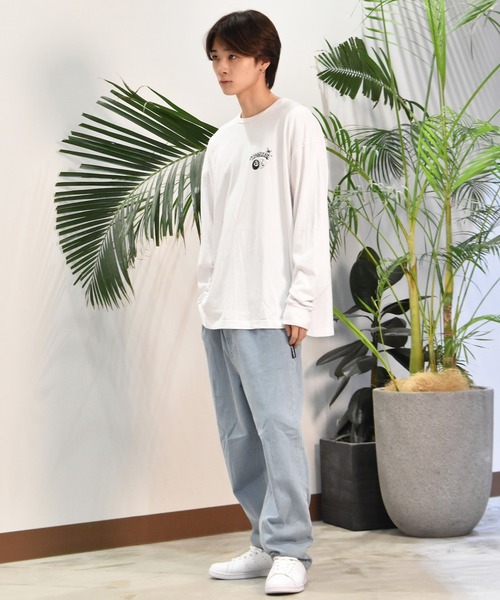 DC（ディーシー）の「DC/ディーシー ロンT/長袖Tシャツ ロングスリーブ ルーズシルエット バックプリント ビックシルエット DLT244077（Tシャツ/カットソー・メンズ・ブラック/ホワイト・L/XL/M）」の8枚目の写真