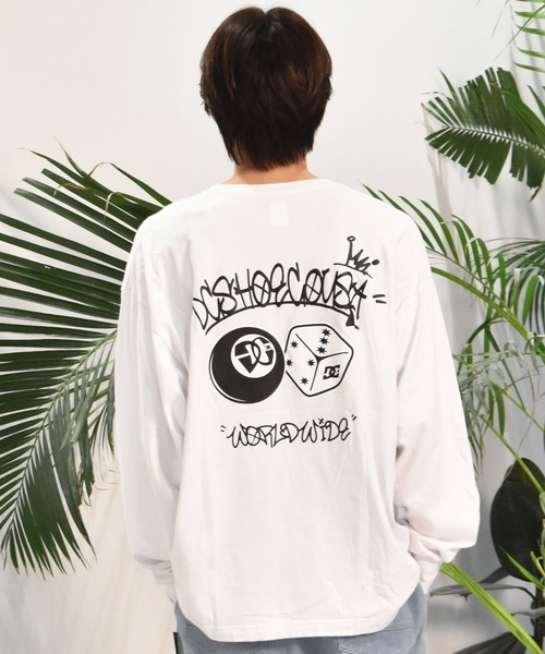 DC（ディーシー）の「DC/ディーシー ロンT/長袖Tシャツ ロングスリーブ ルーズシルエット バックプリント ビックシルエット DLT244077（Tシャツ/カットソー・メンズ・ブラック/ホワイト・L/XL/M）」の5枚目の写真