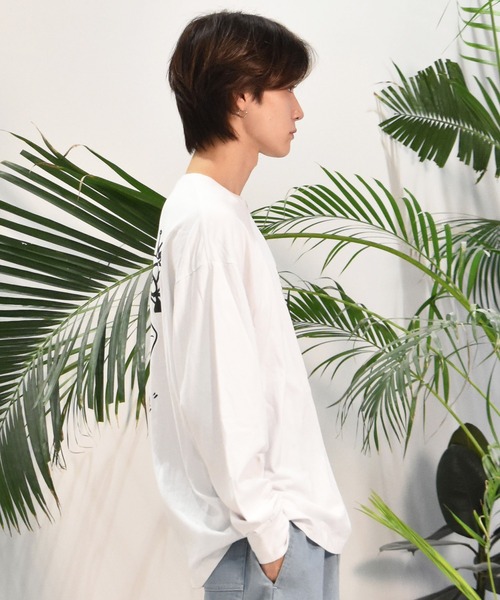 DC（ディーシー）の「DC/ディーシー ロンT/長袖Tシャツ ロングスリーブ ルーズシルエット バックプリント ビックシルエット DLT244077（Tシャツ/カットソー・メンズ・ブラック/ホワイト・L/XL/M）」の6枚目の写真