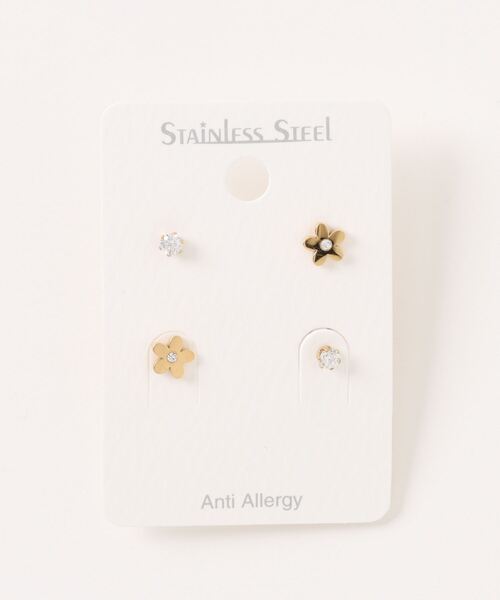 Os accessory(オズアクセサリー)の「Os -オズ- ジルコニア フラワー ピアスセット【金属アレルギー対応】(ピアス(両耳用)・レディース・シルバー/ゴールド・ONE SIZE)」の21枚目の写真