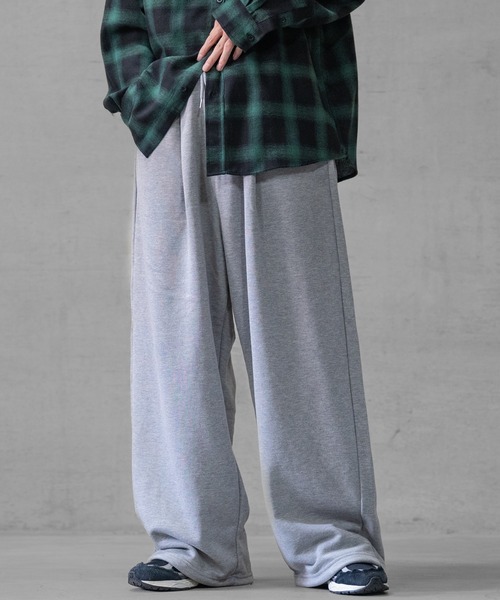 JOHN'S CLOSET(ジョンズクローゼット)の「【13】ダブルタック スーパーワイド スウェットパンツ(スウェットパンツ・メンズ・ブラック/杢グレー・MEDIUM/LARGE)」の9枚目の写真