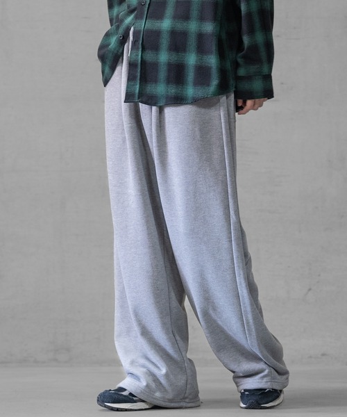 JOHN'S CLOSET(ジョンズクローゼット)の「【13】ダブルタック スーパーワイド スウェットパンツ(スウェットパンツ・メンズ・ブラック/杢グレー・MEDIUM/LARGE)」の10枚目の写真