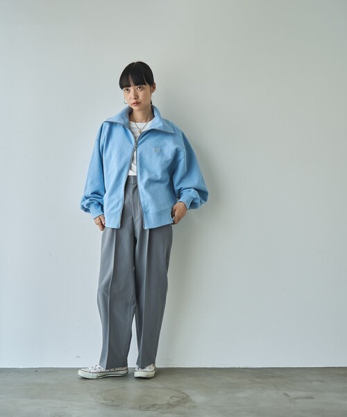 PENNEYS(ぺニーズ)の「PENNEYS(ぺニーズ)別注裏毛スタンドジップスウェットカーディガン(カーディガン/ボレロ・レディース・ライトグレー/ライトブルー/ダークグレー/ナチュラル・M/L)」の10枚目の写真