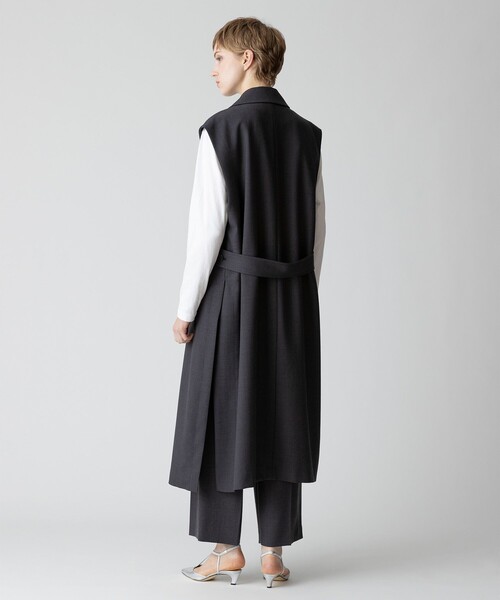 allureville（アルアバイル）の「サイドオープンロングジレ（ベスト・レディース・チャコールグレー/ベージュ・2）」の5枚目の写真