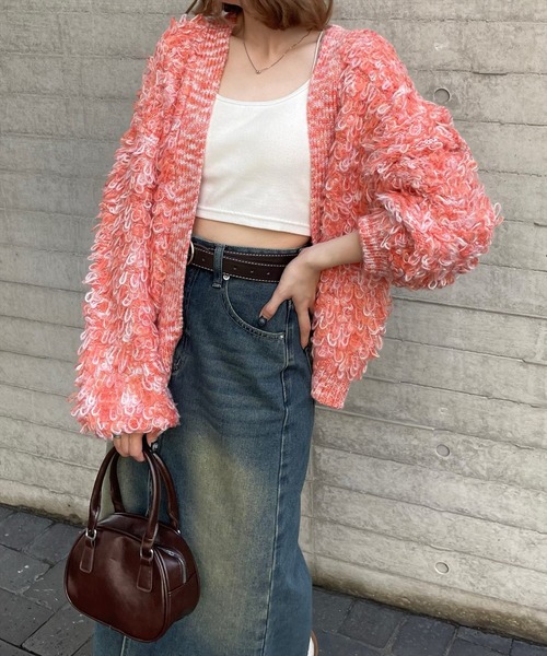 セール】ループニットカーディガン [カジュアル 主役級 カラフル]≪再