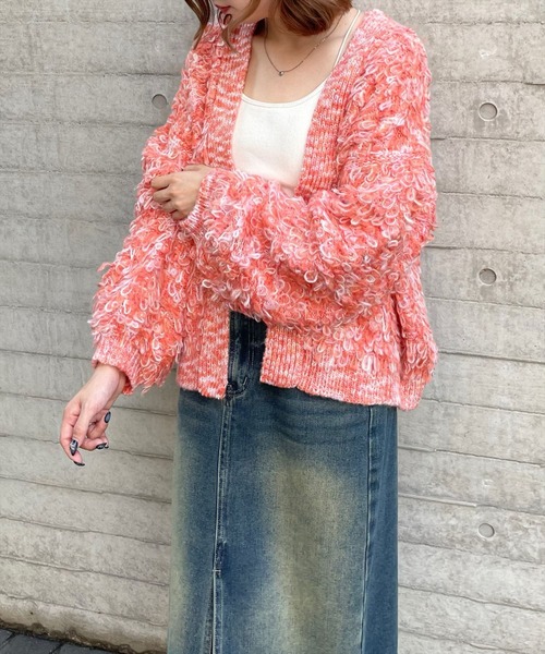 clear（クリア）の「ループニットカーディガン [カジュアル 主役級 カラフル]≪再入荷≫（カーディガン/ボレロ・レディース・イエロー/マルチ/ピンク・F）」の14枚目の写真